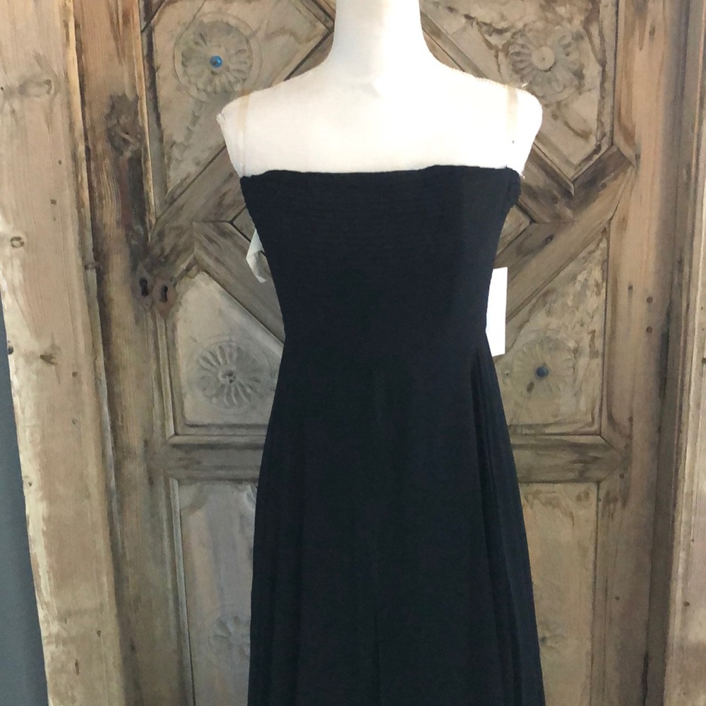 FRAME & PARTNERS BLACK LONG STRAPLESS DRESS 8 NEW